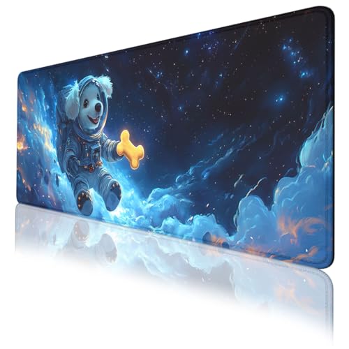 Tapis de souris antidérapant avec bords cousus durables motif espace
