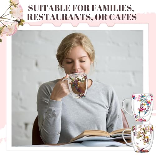 Image of Double Wall Glass Coffee Mugs - Glass Double Layer Tea & Coffee Cup Double Walled Glass Mugs for hot & Cold Drinks Coffee Tea Milk cappuchino Juice (350ML Mug, 2 Pieces) (MCV-3)