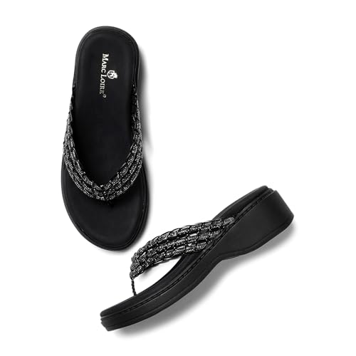 Image of Marc Loire Women's Embellished Slip-On Platform Heel Fashion Sandal for All Occasion