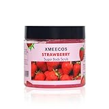 XMEECOS Strawberry Sugar Body Scrub Cruelty Free Moisturize Skin Heals Cracked Skin with Strawberry extract| Sugar Scrub| Exfoliating (Strawberry)