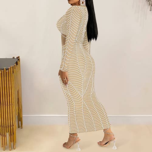 Robe longue femmes mode transparent chic pour soirée chic