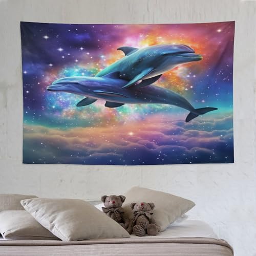 Tapisserie dauphin 3D PAZZK 150x230cm pour deco de salon
