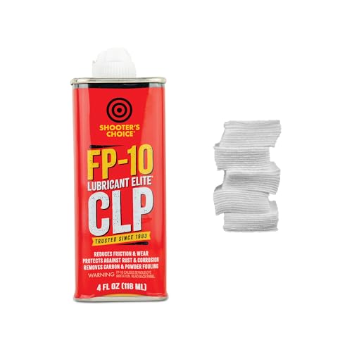 Shooter's Choice FP-10 Lubricant Elite CLP 4oz with 50 Extra 1 in Patches