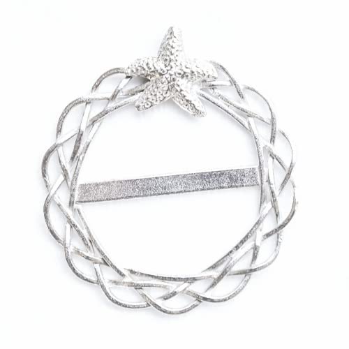 Handmade Starfish Scarf Ring - Nautical Scarf Clip for Women Scarves - Large Round Scarf Jewelry - By House of Morgan Pewter