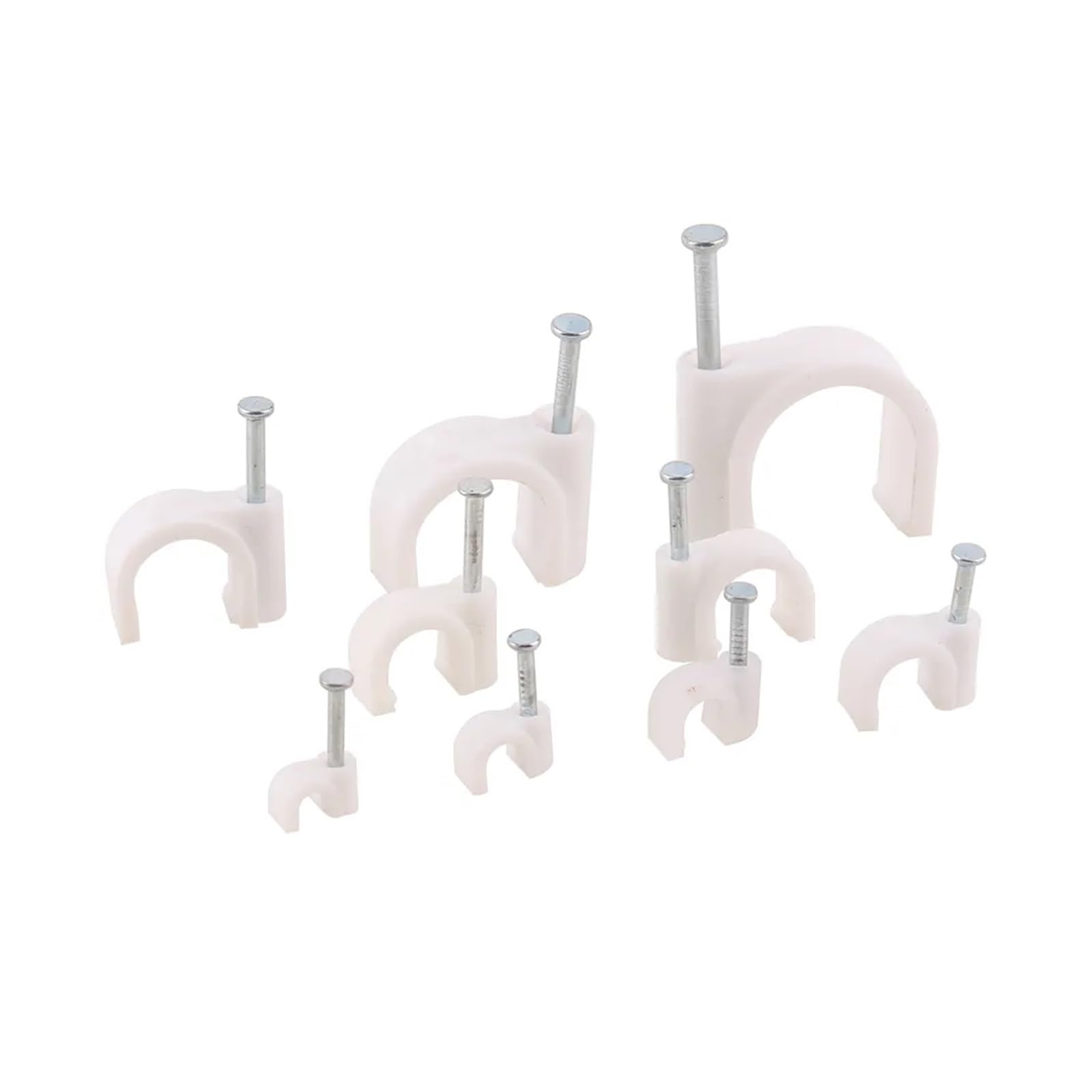 Clavos en clips for cables, 100 unidades, 4 mm, 5, 6, 8, 10, 12, 16, de alambre for gestión(12mm)