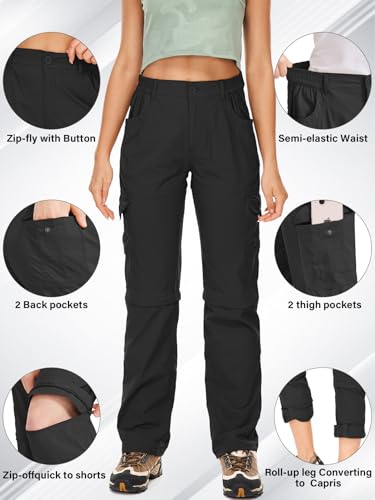 Women's Hiking Pants Convertible Quick Dry Lightweight Zip Off Fishing Travel Safari Pants2