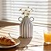 oliruim Ceramic Blue and White Striped Vase with Handle, Modern Minimalist Coastal Decor Home for Centerpieces for Tables, Kitchen Office, Bookshelf, Bedroom Aesthetic Decor (A)