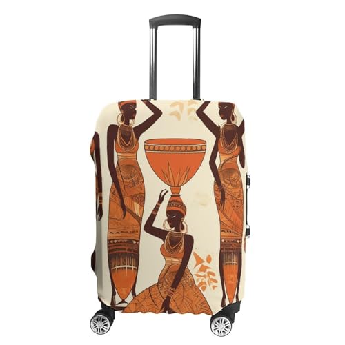 Travel Luggage Cover Elastic Suitcase Protector Anti-Scratch Washable African Tribal Woman Luggage Sleeve Tsa Approved Carry on Covers Baggage Cover Fits 18-32 Inch Luggages