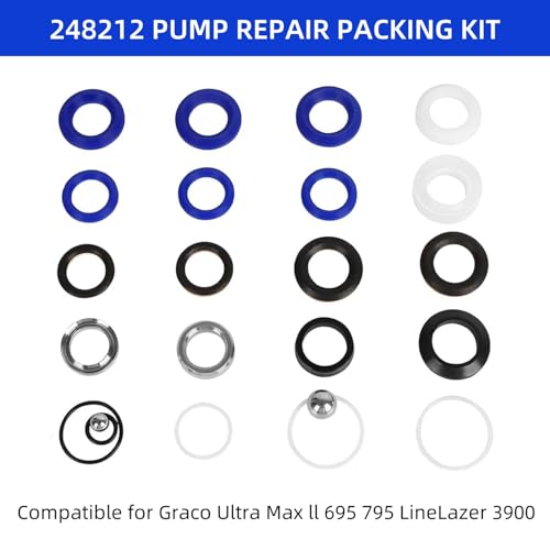Image of 248212 Packing Pump Repair Kit Fit for Graco 695 /795 /3900 Airless Sprayers | Aftermarket Seal Accessories for Pump Maintenance and Repair.