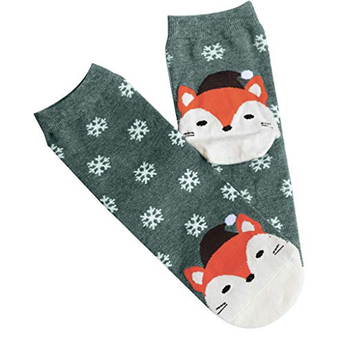 Yemenger Womens Casual Socks - Cute Crazy Lovely Animal Cats Dogs Owls Art Pattern Good for Gift Green