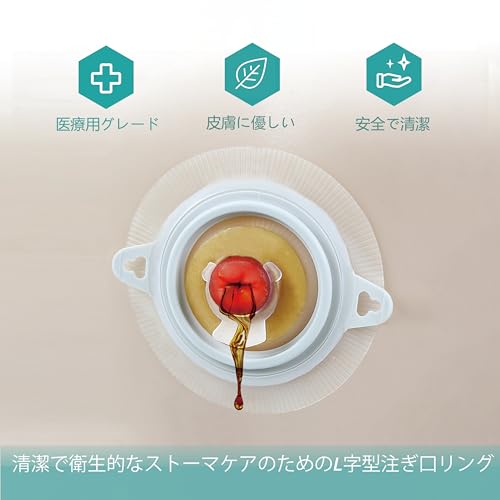 ストーマ面板固定用リング 皮膚から保護 ストーマ漏れ防止リング L字型 4個入 (厚さ2mm, Diameter : 2.4 Inch) - 画像3