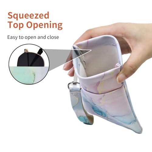 Image of Double Eyeglass Case Soft Dual Glasses Case for Women Men Travel Squeeze Top Sunglasses Cases Eyeglasses Pouch