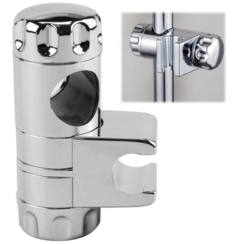 Support de Douche à Main Ajustable, Support Mural pour Pommeau de Douche, Barre de Douche Universelle en Plastique ABS Chromé, Rotation à 360°, Compatible avec Barres de 18-25mm, pour Salle de Bain ﻿