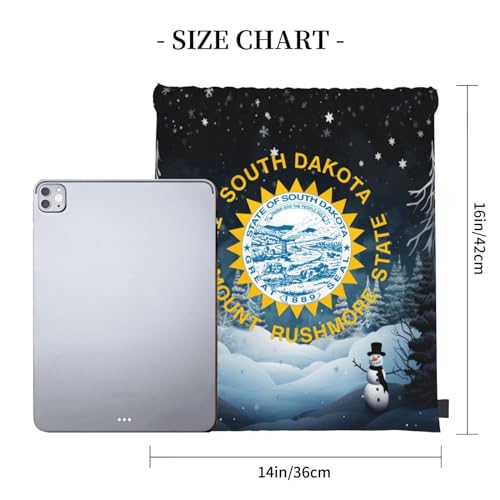 Rqwaaed Flag of South Dakota Versatile Drawstring Gym Bag Perfect Workouts Daily Essentials4