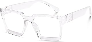ARZONAI Badhshah Inspiration Unisex Trendy UV Protection Retro Sunglasses for Men and Women Pack of 1 (White-Transparent)