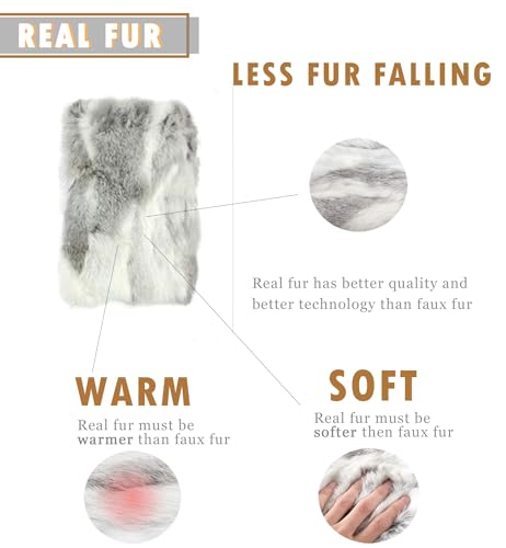 Image of Fur Story Fur Leg Warmers Real Fur Rabbit Winter Leggings Boot Toppers for Women