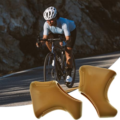 gtpartes Brake Lever Covers Compatible with Campagnolo Nuovo Super Record Shield Road Bike Shifter Lever Hoods for Sports Outdoors Vintage Brake Levers Hood Replacement Rubber Brown 2PCS