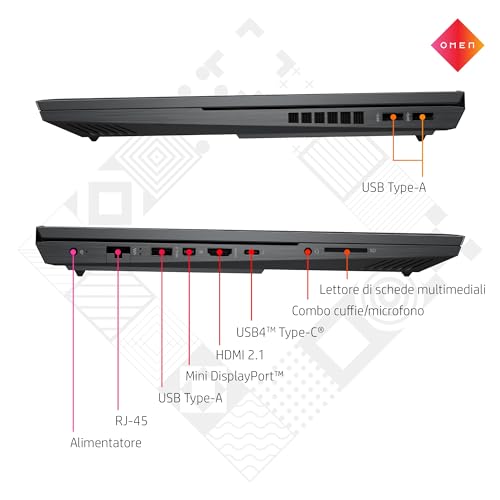 OMEN 16-c0005sl Notebook, AMD Ryzen 7 5800H, 16GB Ram DDR4, 1TB SSD NVMe PCIe, Display 16,1" FHD 144Hz IPS, Grafica Nvidia RTX 3070 8GB GDDR6 dedicata, Wi-Fi 6, Windows 11 Home, Grigio - Notebook - Immagine 3