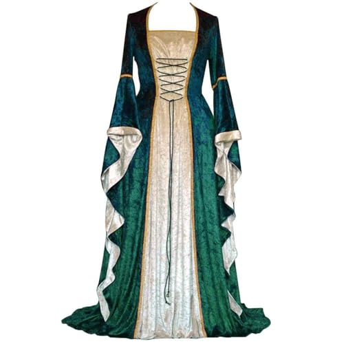 Robe médiévale femme longue au sol pour costume de fête et cosplay renaissance