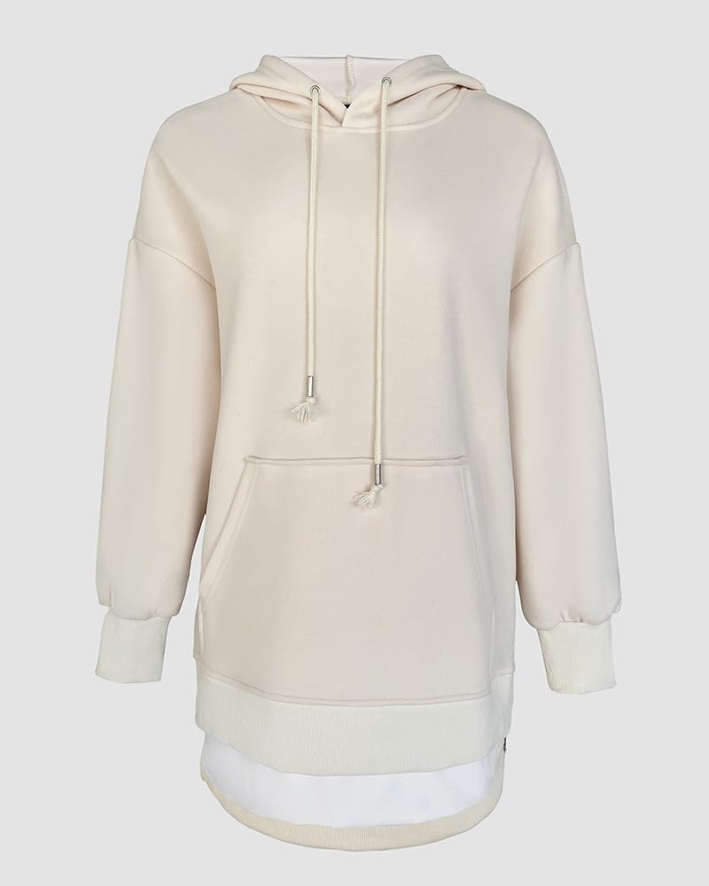 CHICME Womens Oversized Long Hoodie Dress Fall Outfits Comfrt Pullover Sweatshirt Winter Clothing - Image 4