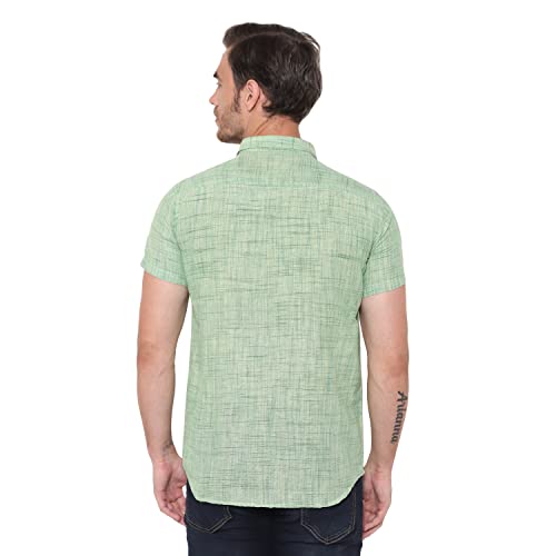 Image of LATEST CHIKAN Men's Cotton Blend Textured Half Sleeves Shirt
