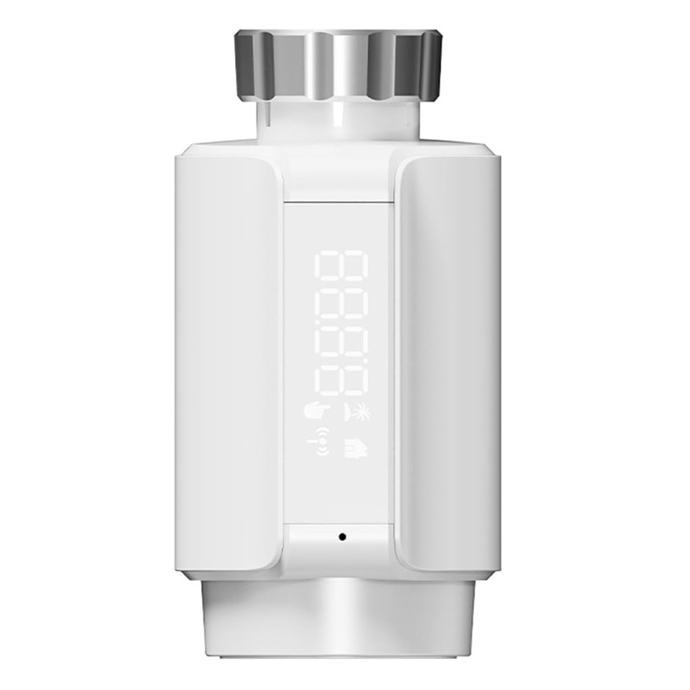 Smart Zigbee Thermostat de valve de radiateur pour application Tuya Smart Life Contrôle de chauffage programmable sans fil TRV avec affichage LED Horaire hebdomadaire Économie d'énergie Blanc