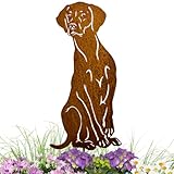 Terma Stahldesign Edelrost Gartenstecker Hund Magyar Vizsla Handmade Germanytolle gartendeko aus Rost-Metall deko rostoptik, Rostfiguren Tiere, rostfiguren Garten, Rostdeko
