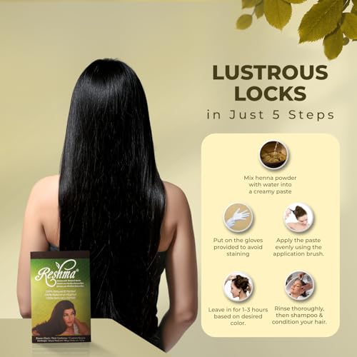 Reshma Beauty Ayurvedic Henna Color Natural Negro Intenso miniatura 3