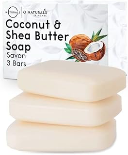 O Naturals Organic Soap Bar Coconut Oil & Shea Butter - Natural Bar Soap Coconut Body Wash Shea Moisture Body Wash Face Soap Softens & Nourishes Vegan Soap Moisturizing Soap Bars Multipack