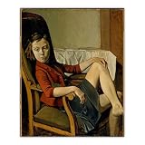 ANGELIA COMEAUX Affiches Balthus 《 Thérèse 》 Art Mural sur Toile Balthus Peinture Abstraite Moderne Balthus Imprime des Images Vintage pour La Décoration De Salon 50x70 Cm X1 sans Cadre
