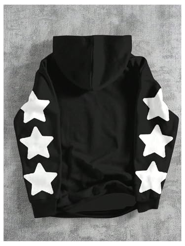 Boy's Star Letter Graphic Hoodies Long Sleeve Loose Hooded Sweatshirts Pullover Streetwear2