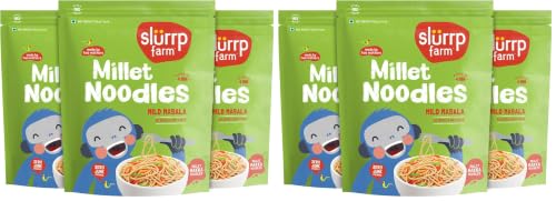 Image of Slurrp Farm No Maida Millet Noodles | Not Fried, No MSG | Mild Millet Noodles Pack of 6-192g Each