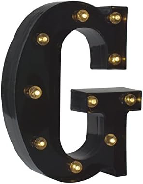Light up Letters LED Letter Black Alphabet Letter Night Lights for Home Bar Festival Birthday Party Wedding Decorative (Black Letter G)