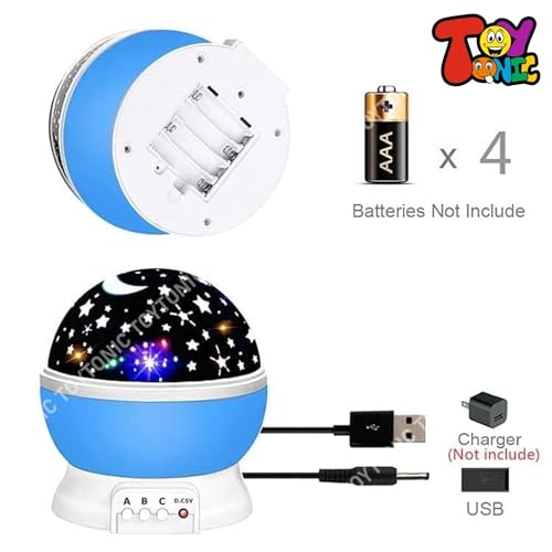 Image of TOYTONIC Star Master Galaxy Night Projector Lamp - 360 Rotating Colorful LED Ceiling Light - Starry Space Projection for Home Decoration - Amazing Design, Gift for Kids Boy Girl, Plastic, Multicolor