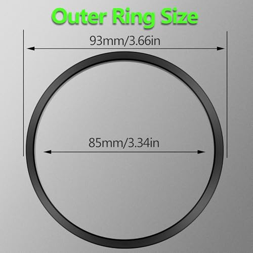 Image of Aluminum Alloy Vent Outer Rings Kit for Toyota Tacoma 2016-2023 (4pcs Black) - Air Conditioner Vent Trim Rings, Metal Interior Upgrade Accessories