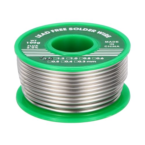 sourcing map Rosin Core Solder, 100g Tin Flux Core Solder 2mm for Electrical Soldering, Sn99.3 Cu0.7