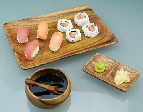 Pacific Merchants Acaciaware 10.5 X 7.25 Inch Rectangular Tray, Set Of 4 #TOP2