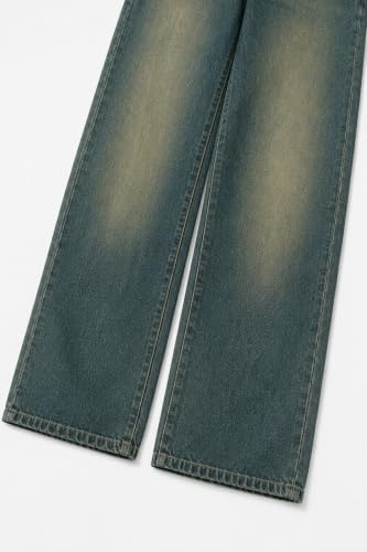 Men’s Whisker Green Baggy Fit Jeans High Rise Denim Pants for Men Relaxed Loose Fit Casual Jeans Stylish Everyday Wear - Image 6