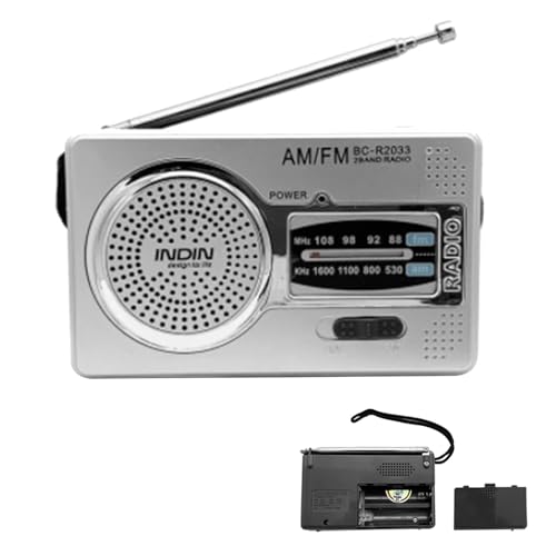 Radio Pilas Emergencia | Radio Portatil Pequeña FM Am | Retro R-Adios a Pilas | Transistores R-Adios Pequeños con Señal Ultra Ancha y Altavoz Grande | Antena Telescópica Ra-DIO para Cortes Energía