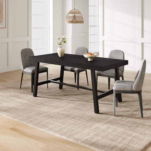 GarveeHome-Industrial-Dining-Table-for-4-6-People-63-in-Long-Wooden-Kitchen-Table-with-Sturdy-Metal-Frame-Natural-Wood-Finish-Seats-4-Rectangular-Counter-for-Dinner-Kitchen-Dining-Room-Black