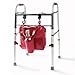 Rollatote Go-Getter Water-Resistant PU Easy Hook On & Off Messenger Bag for Walkers, Rollators, Wheelchairs, Scooters, Leather-Like, Soft-Lined Glasses Pocket, Padded Interior, Shoulder Strap (Red)