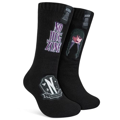 Wednesday Slipper Socks for Women and Teenagers Soft Warm Fluffy Socks with Non Slip Grip Pads One Size Gifts for Her