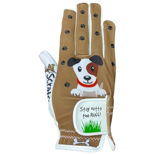 Giggle Golf Women's Golf Glove (Small, Worn On Right Hand, Dog)