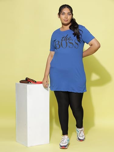 Image of 9shines Label Cotton Plus Size Long T-Shirt Tunic | Hip Covering Regular Top Nightwear| Sleepshirt Lounge wear for Women with Pocket (M-7XL)