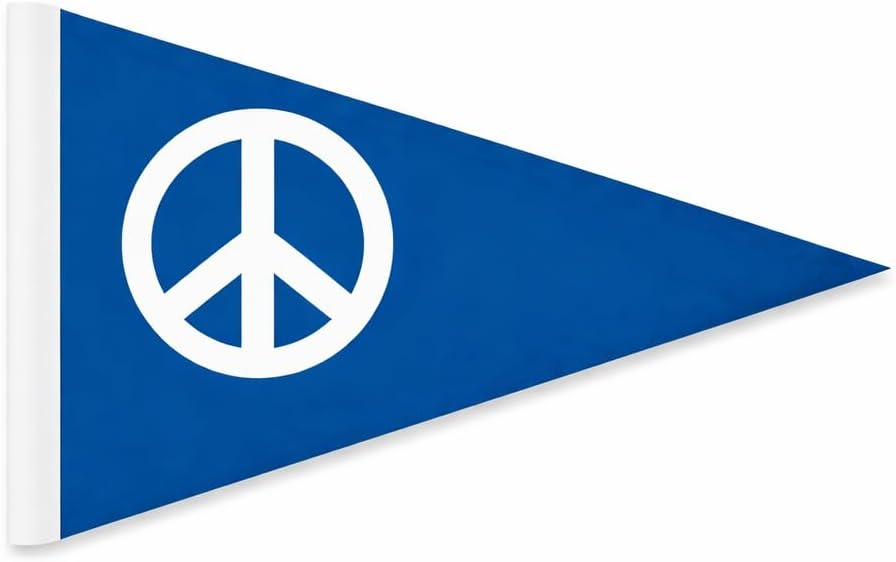 AGAS Bike Flag with Sleeve, 12x18 Inch, for Bicycle (Peace Sign)