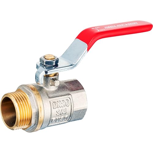 Industrie-Kugelhahn 1 IG/AG Messing Absperrventil PN30 (30 Bar) mit PTFE-Dichtung für Wasserleitungen