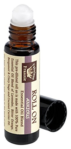 Fabulous Frannie Anxious 10ml Roll-On Pre-Diluted made with Pure Essential Oils (Lavender, Bitter Orange, Bergamot and Clary Sage) Great for Aromatherapy
