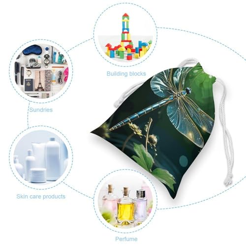 Drawstring Storage Bag Sports Cinch Sack Dragonfly Green Gym String Bags for Travel Swimming Beach3