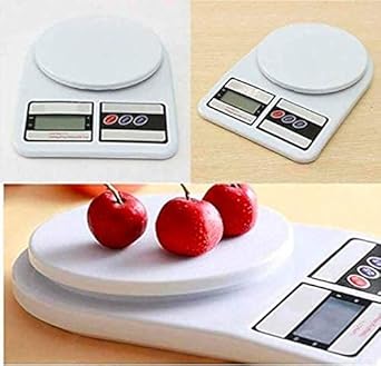 Kian 10 Kg Weight Electronic Weighing Scale Kitchen Weight Scale Machine Measure for Measuring Fruits,Spice,Food,Vegetable and More Multipurpose Use ( White Colour )