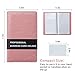 Sooez Leather Professional Business Card Holder Organizer, 240 Card Capacity PU Name Credit Cards Booklet (Pink)